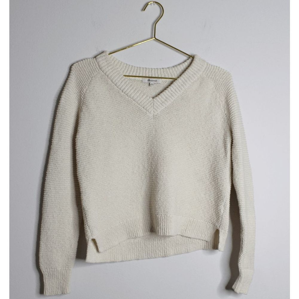 Madewell Cream Knit Sweater - V neck - XS